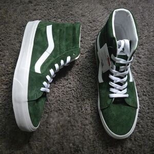 Vans Sk8 Hi Pig Suede Men Size 8.5 Douglas Fir Green Water Repellent 022026